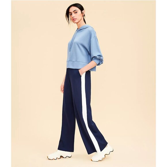 Lou & Grey Side Stripe Heavyweight Luvstretch Wide Leg Pants Size Large - Picture 1 of 12